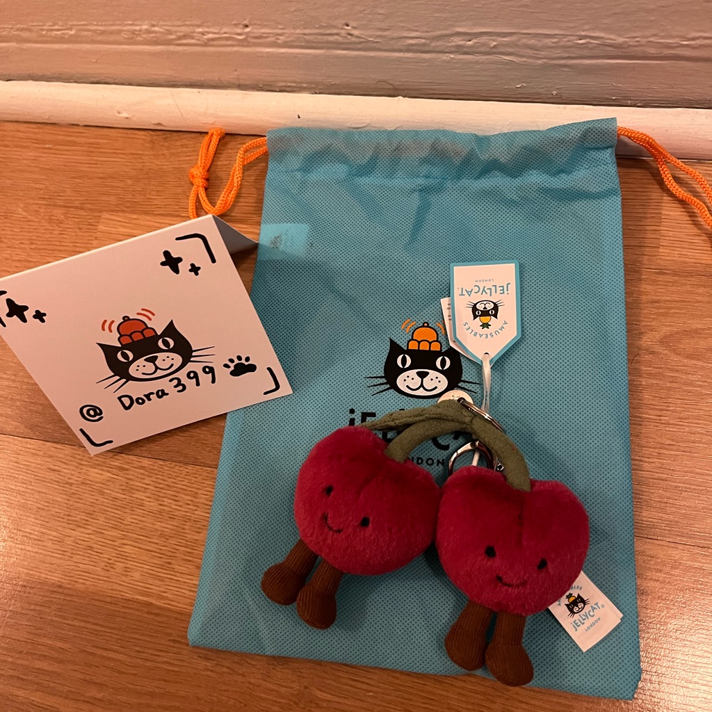 Jellycat Authentic Amuseables Cherries Bag Charm Brand New With Dust Bag